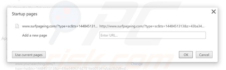 Cambia la tua homepage surfpageing.com in Google Chrome