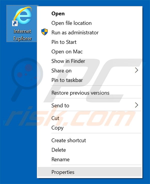 Aggiustare il collegamento rapido a Internet Explorer  step 1