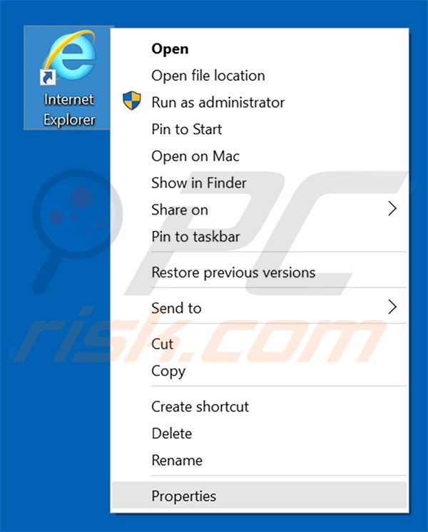 Aggiustare il collegamento rapido a Internet Explorer step 1