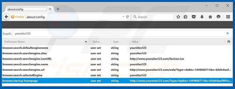Cambia il tuo motore di ricerca predefinito yoursites123.com in Mozilla Firefox 