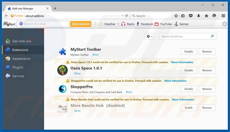 Rimuovere addg.xyz da Mozilla Firefox