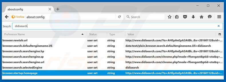 Cambia il tuo motore di ricerca predefinito didisearch.com in Mozilla Firefox 