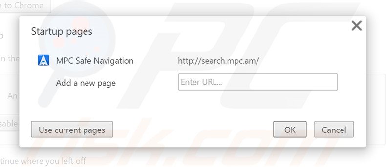 Cambia la tua homepage search.mpc.an in Google Chrome