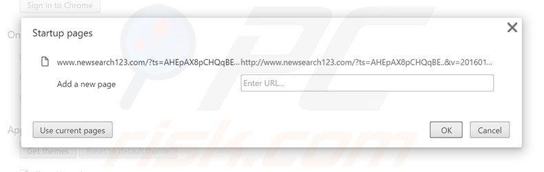 Cambia la tua homepage newsearch123.com in Google Chrome 
