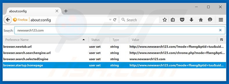 Cambia il tuo motore di ricerca predefinito newsearch123.com in Mozilla Firefox 