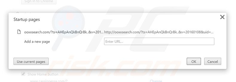 Cambia la tua homepage ooxxsearch.com in Google Chrome 