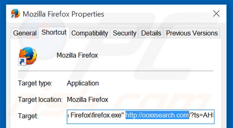 Aggiustare il collegamento rapido a Mozilla Firefox: step 2