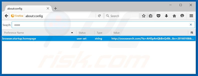 Cambia il tuo motore di ricerca predefinito ooxxsearch.com in Mozilla Firefox 