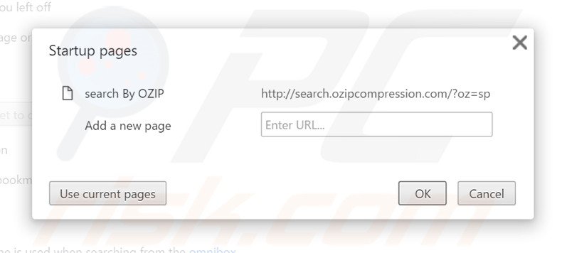 Cambia la tua homepage search.ozipcompression.com in Google Chrome 