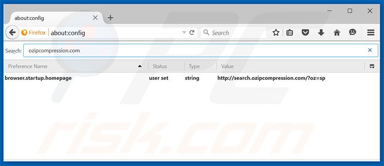 Cambia il tuo motore di ricerca predefinito search.ozipcompression.com in Mozilla Firefox 
