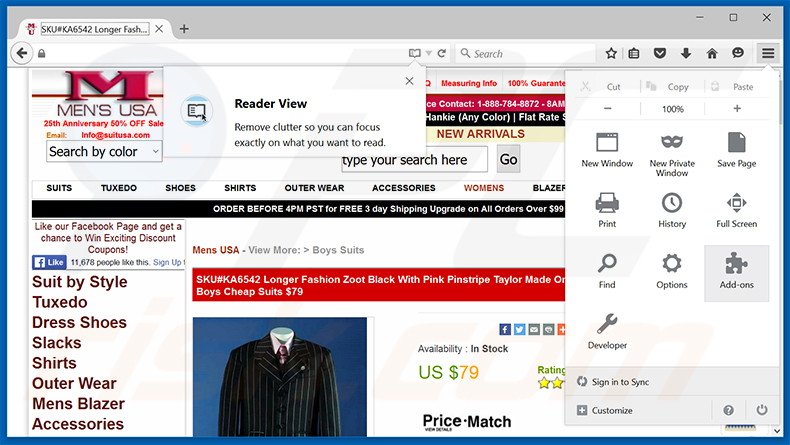 Rimuovere gli adware da Mozilla Firefox step 1