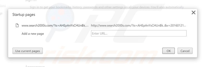 Cambia la tua homepage search2000s.com in Google Chrome