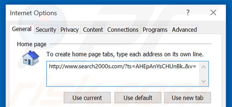 Cambia la tua homepage search2000s.com in Internet Explorer
