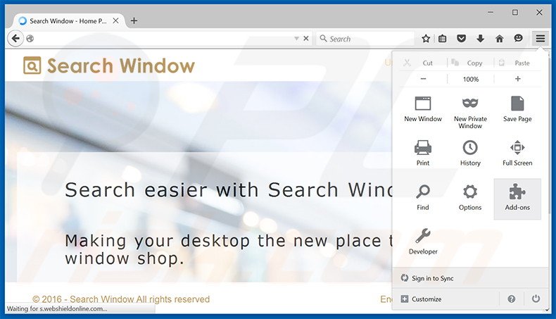 Rimuovere Search Window adware da Mozilla Firefox step 1