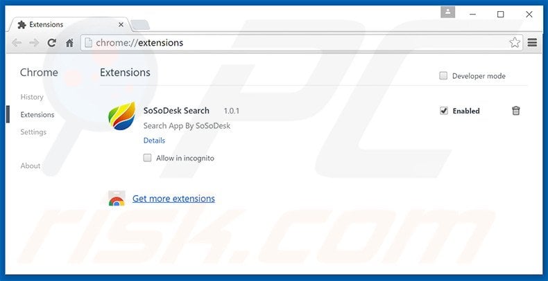 Rimuovere search.sosodesktop.com da  Google Chrome 