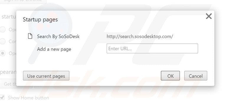 Cambia la tua homepage search.sosodesktop.com in Google Chrome