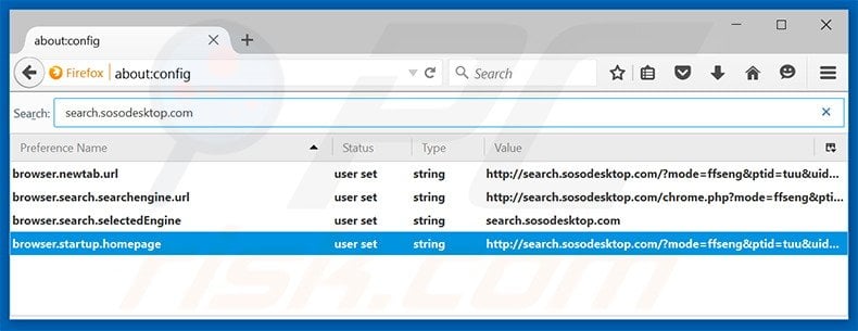 Cambia il tuo motore di ricerca predefinito search.sosodesktop.com in Mozilla Firefox 