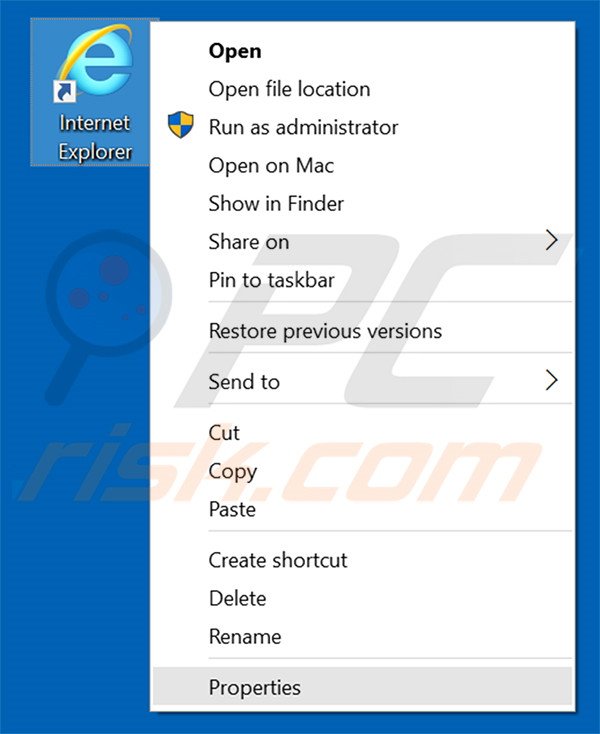 Aggiustare il collegamento rapido a Internet Explorer step 1