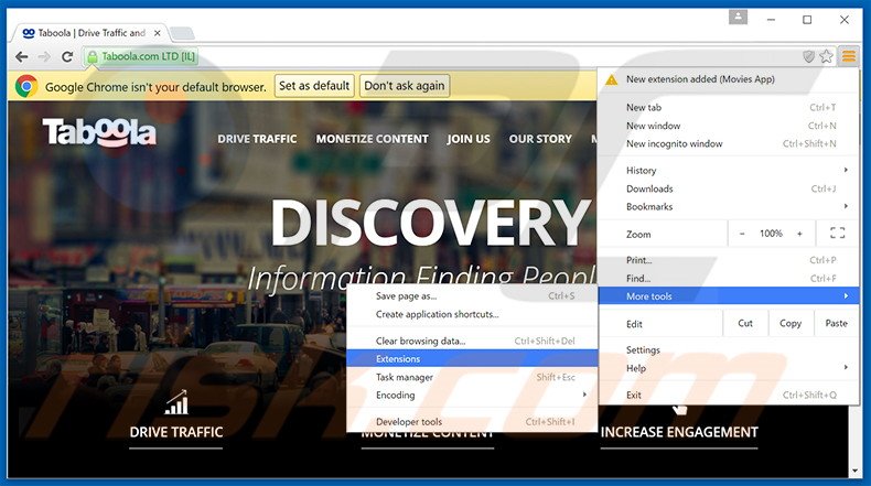 Rimuovere Taboola adware da  Google Chrome step 1