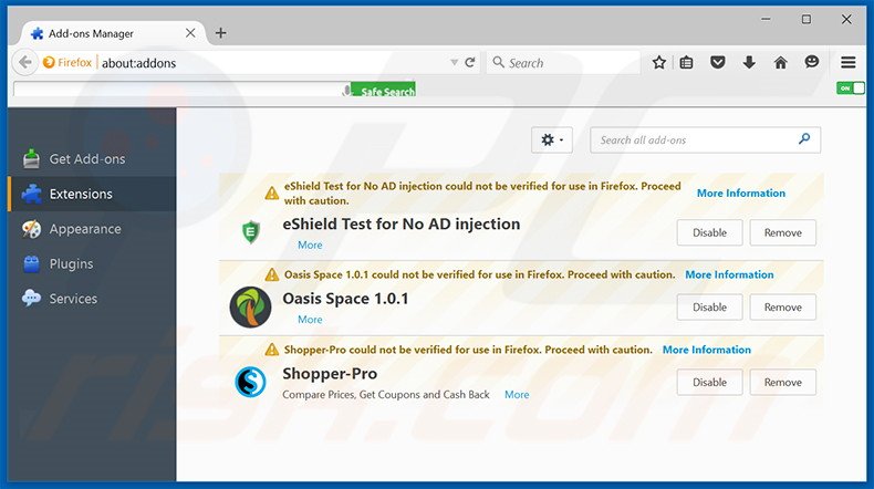 Rimuovere WebVeil adware da Mozilla Firefox step 2