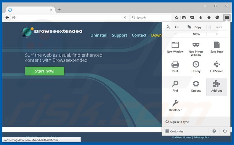 Rimuovere Browseextended adware da Mozilla Firefox step 1