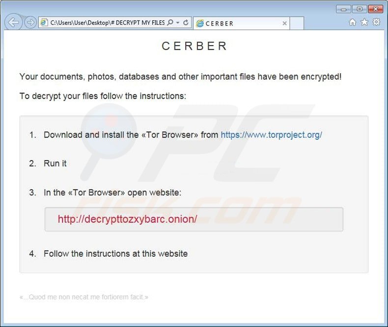 cerber ransomware decrypt my files html