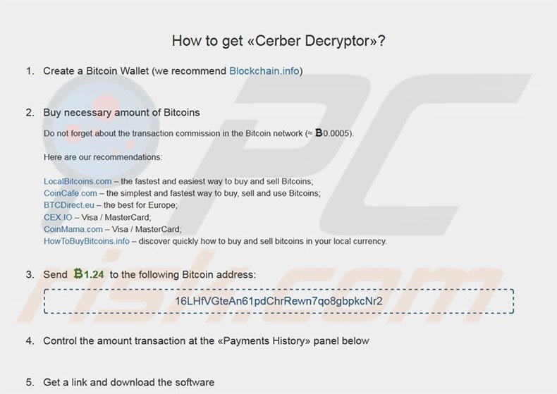 Cerber decrypt instructions