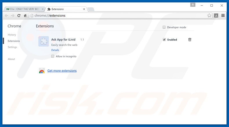 Rimuovere Friv Launcher adware da Google Chrome step 2