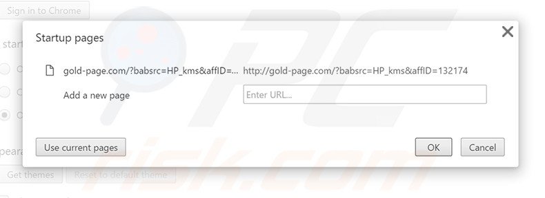 Cambia la tua homepage gold-page.com in Google Chrome 