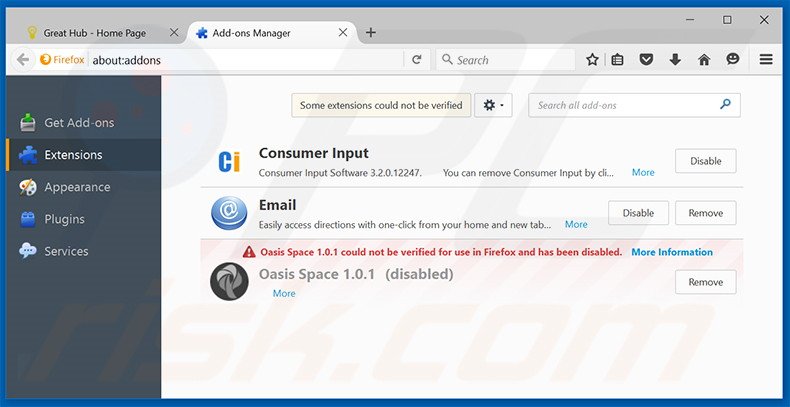 Rimuovere Great Hub adware da Mozilla Firefox step 2