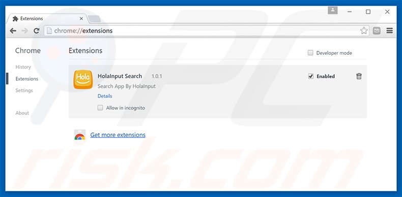 Rimuovere search.holainput.com da Google Chrome 