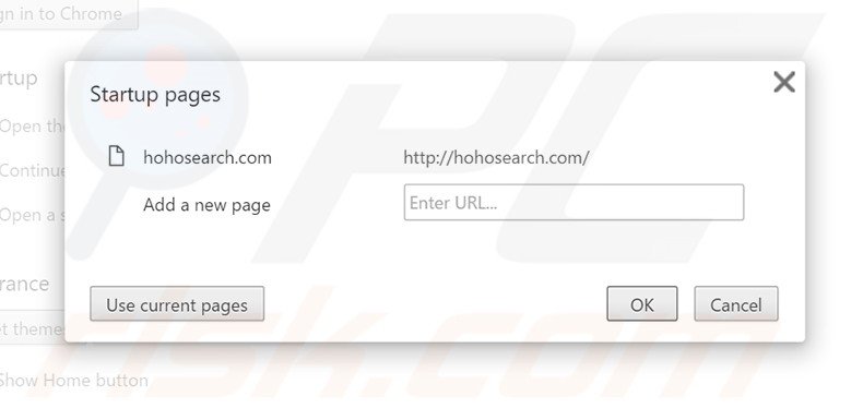Cambia la tua homepage hohosearch.com in Google Chrome 