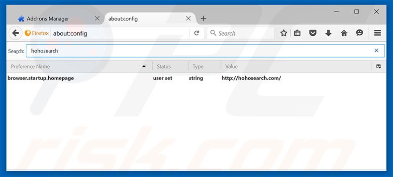 Cambia il tuo motore di ricerca predefinito hohosearch.com in Mozilla Firefox 