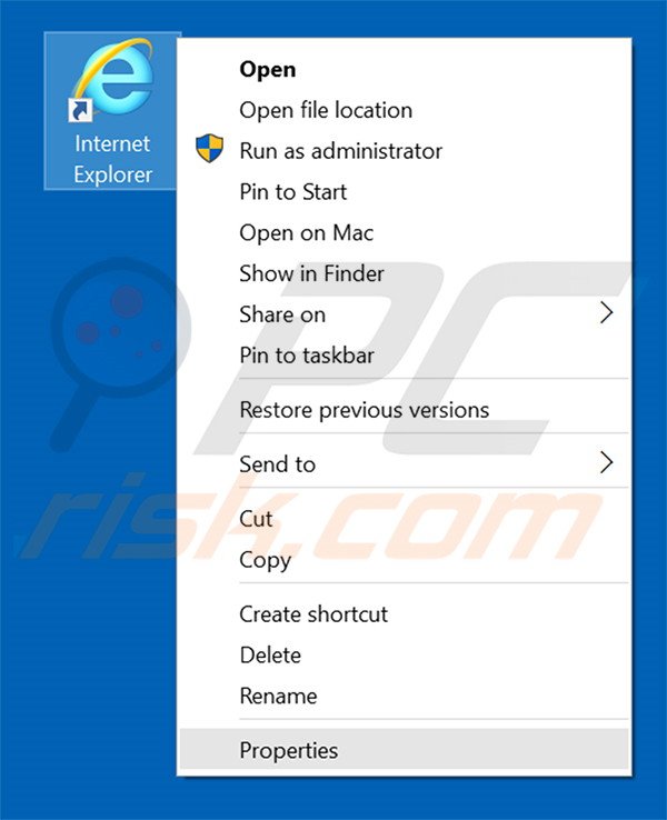 Aggiustare il collegamento rapido a Internet Explorer step 1