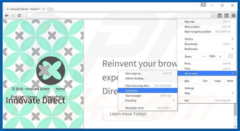 Rimuovere Innovate Direct adware da Google Chrome step 1