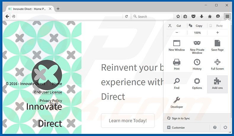 Rimuovere Innovate Direct adware da Mozilla Firefox step 1