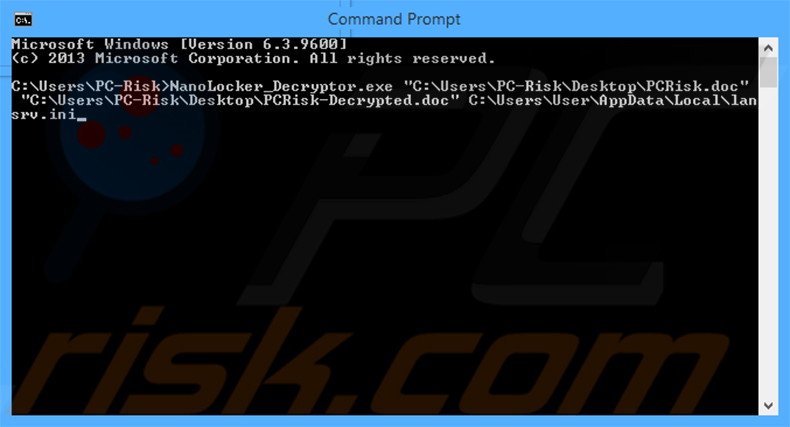 How to use decryptor for NanoLocker