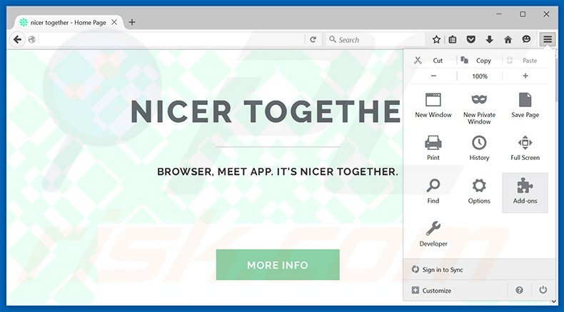 Rimuovere Nicer Together adware da Mozilla Firefox step 1