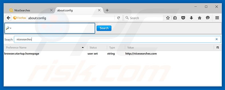 Cambia il tuo motore di ricerca predefinito nicesearches.com in  Mozilla Firefox 