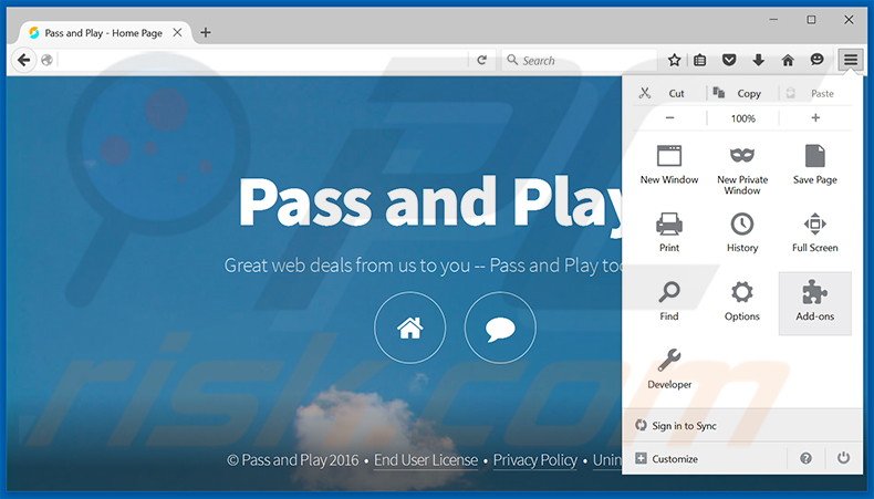 Rimuovere Pass and Play adware da Mozilla Firefox step 1