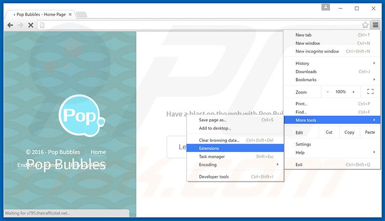 Rimuovere Pop Bubbles adware da Google Chrome step 1