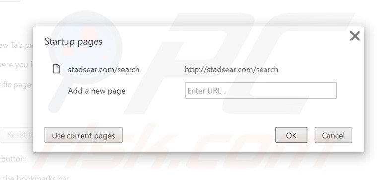 Cambia la tua homepage stadsear.com in Google Chrome 