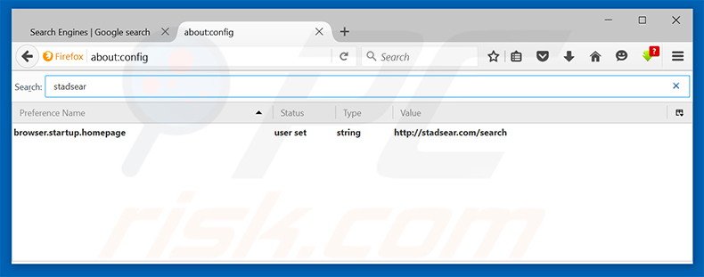 Cambia il tuo motore di ricerca predefinito stadsear.com in Mozilla Firefox 