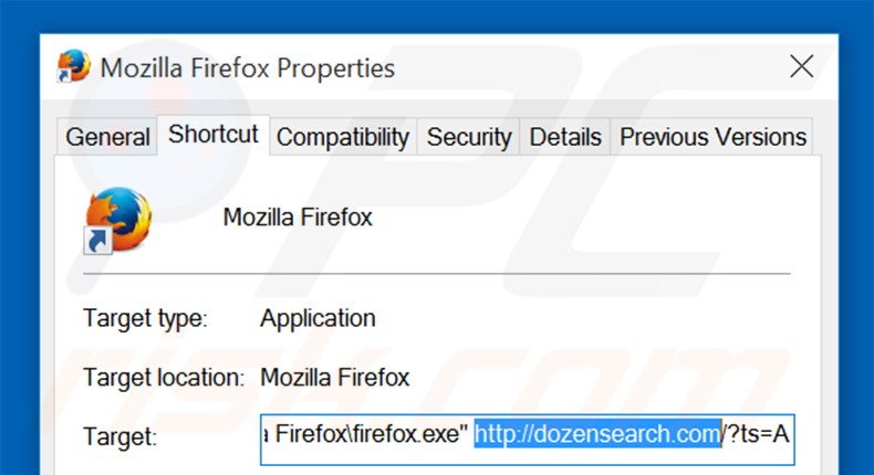 Aggiustare il collegamento rapido a Mozilla Firefox step 2