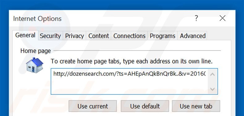 Cambia la tua homepage dozensearch.com in Internet Explorer 