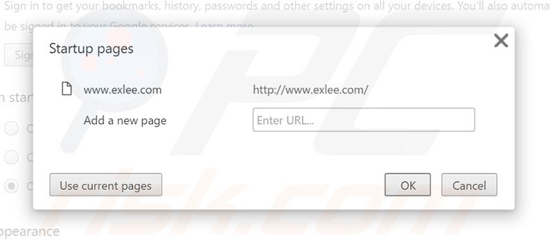 Cambia la tua homepage exlee.com in Google Chrome