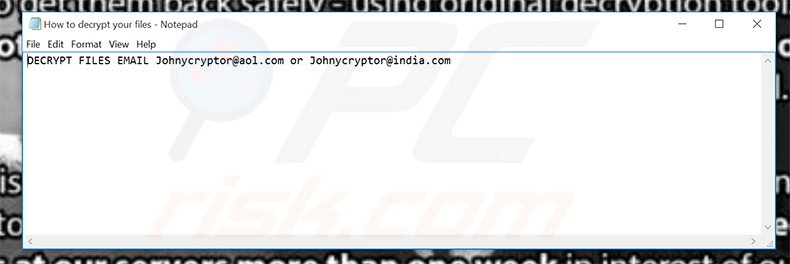JohnyCryptor text file