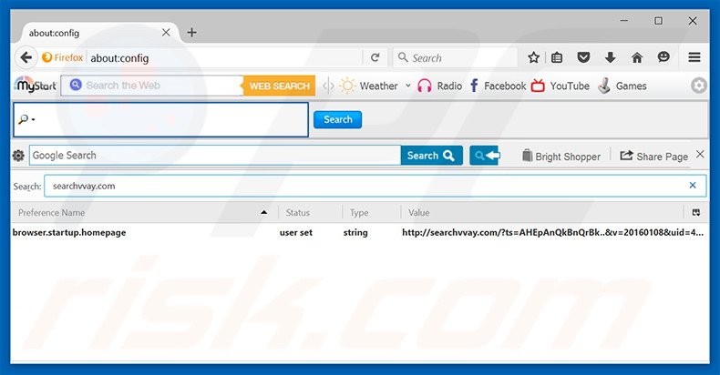 Cambia il tuo motore di ricerca predefinito searchvvay.com in Mozilla Firefox 