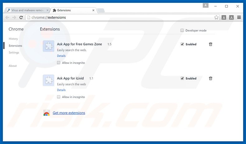 Rimuovere Social2Search adware da Google Chrome step 2