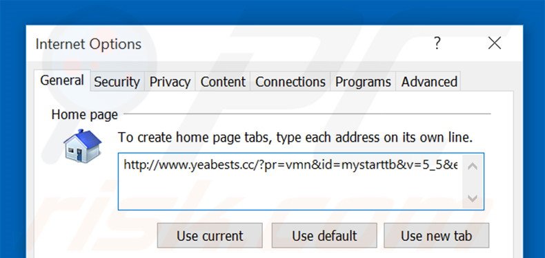 Cambia la tua homepage yeabests.cc in Internet Explorer 